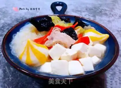 Make Pork cabbage sea urchins tofu fan soup step 9