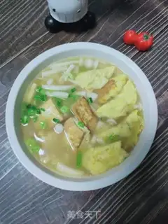 Make Seafood mushroom egg dumpling soup step 14