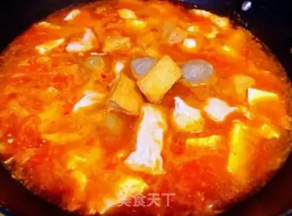Make White mascara, sauerkraut, bean-curd soup step 7