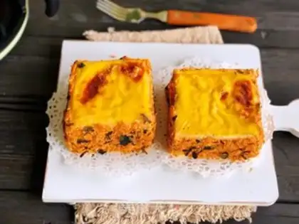 Make Red cheese pine cake step 20