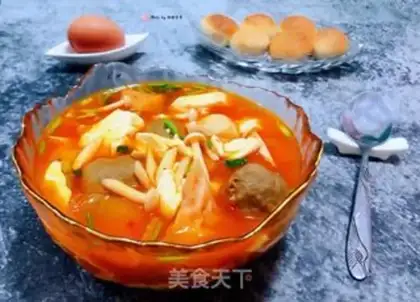 Make White mascara, sauerkraut, bean-curd soup step 11