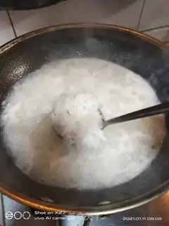 Make Carrot, thin meat porridge step 2