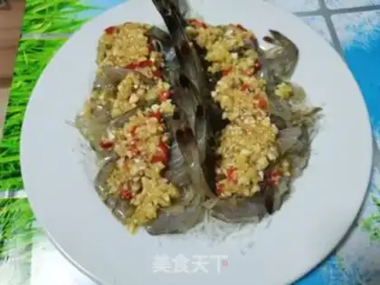 Make Garlic fan steamed shrimp step 5