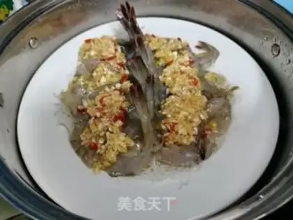 Make Garlic fan steamed shrimp step 6