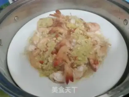 Make Garlic fan steamed shrimp step 7