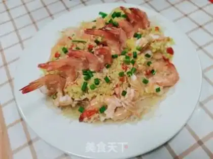 Make Garlic fan steamed shrimp step 8