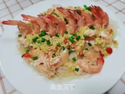 Make Garlic fan steamed shrimp step 10