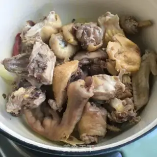 Make Little mushroom stew chicken step 7