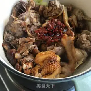 Make Little mushroom stew chicken step 10