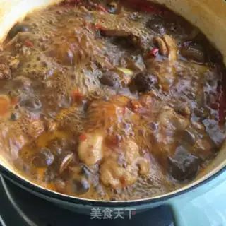 Make Little mushroom stew chicken step 12