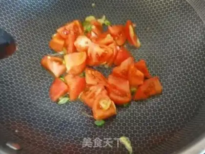 Make Seafood mushroom fried egg tomatoes step 5