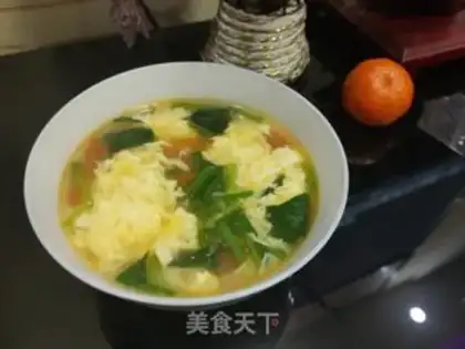 Make Tomato spinach egg soup step 13