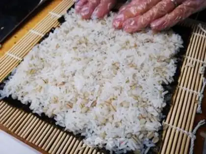 Make Sushi rolls step 1
