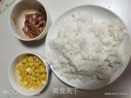 Make Chicken corn fried rice step 1