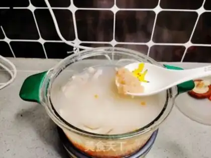 Make Chicken mushroom congee step 5