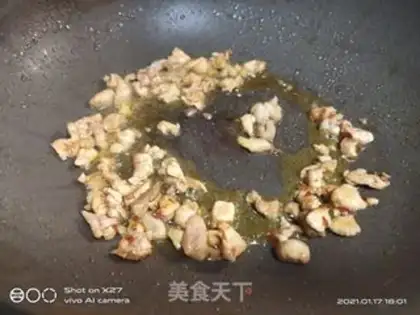 Make Chicken corn fried rice step 2