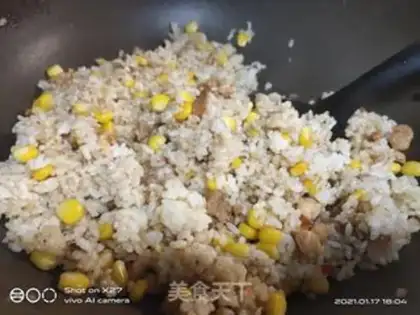 Make Chicken corn fried rice step 6