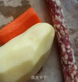 Make Carrot potato sausage evaporated step 0