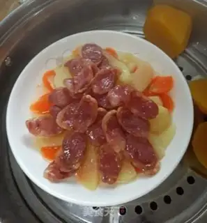 Make Carrot potato sausage evaporated step 4