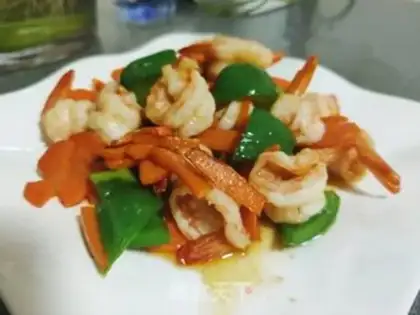 Make Carrot pepper shrimp balls step 17