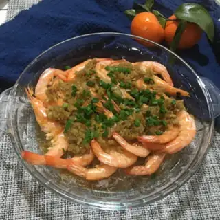 Make Garlic fan steamed shrimp step 11