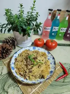 Make Fever rice powder for mushroom beef step 11