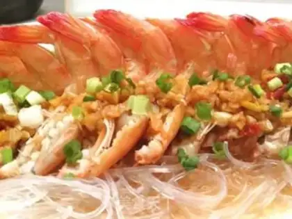 Make Garlic fans steam shrimp step 6
