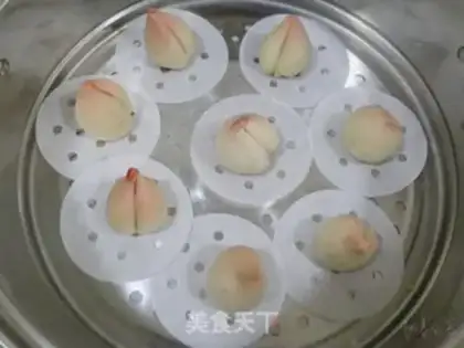 Make Milky peach buns step 9