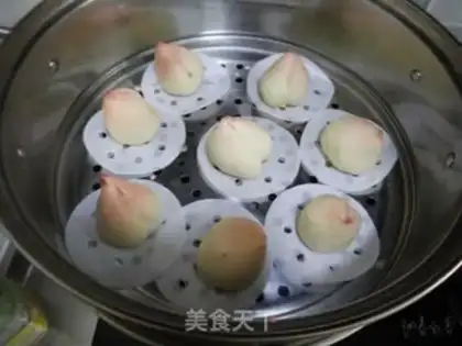 Make Milky peach buns step 10