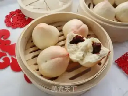 Make Milky peach buns step 11