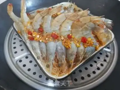 Make Garlic fan steamed shrimp step 10