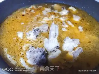 Make Chicken-cooked tea mushrooms step 7