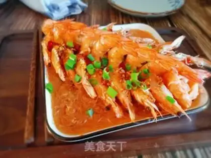 Make Garlic fan steamed shrimp step 12