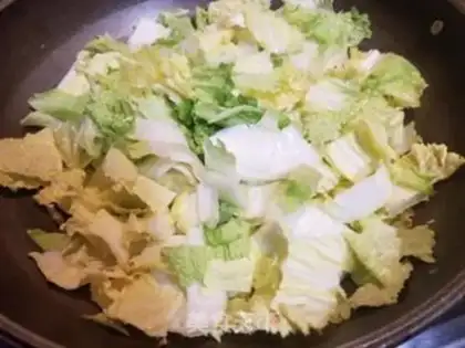 Make A cabbage fan with tofu step 7