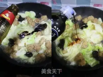 Make Beefball powdered cabbage step 3