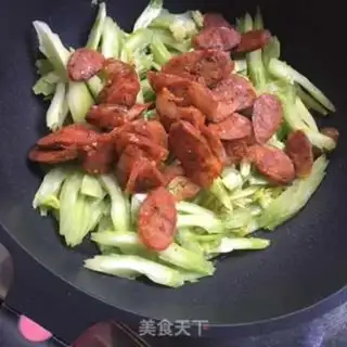 Make Celery fried sausage step 7