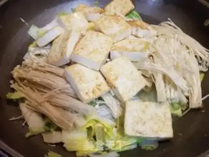 Make A cabbage fan with tofu step 9