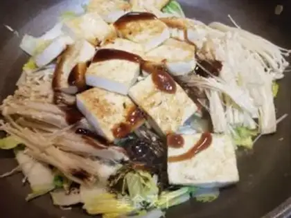 Make A cabbage fan with tofu step 10