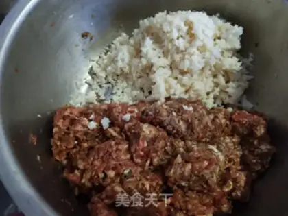 Make Steam beef lion head step 2