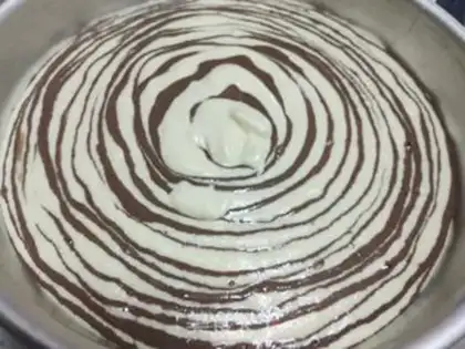 Make Ten inches of zebra cake step 16