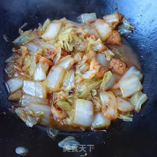 Make Shrimp cooking cabbage step 5