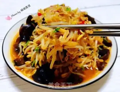 Make Spicy bean sprouts step 12