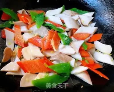 Make Pyramid carrots, fried abalone mushrooms step 8