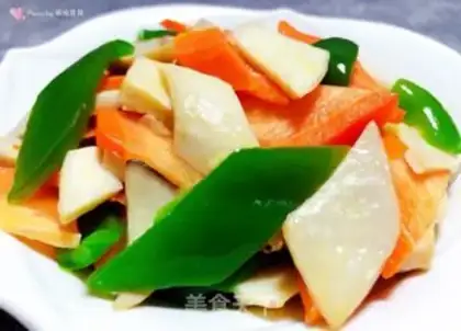 Make Pyramid carrots, fried abalone mushrooms step 10