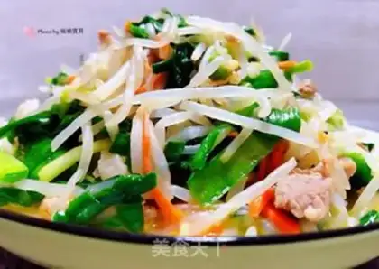 Make The green bean sprouts, the carrots, the meat step 10