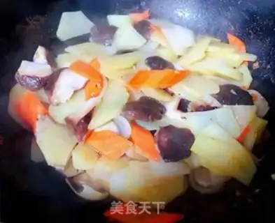 Make Onion mushrooms, carrots, chips step 9