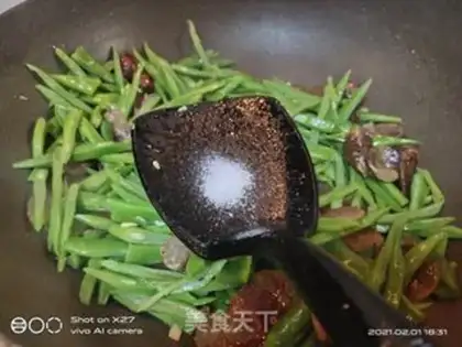 Make Sausage fried beans step 4