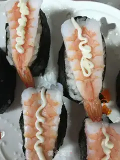 Make Warship fishseed shrimp sushi step 5