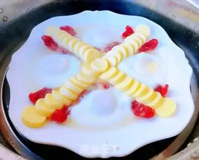 Make Japanese tofu sausage steamed eggs step 6