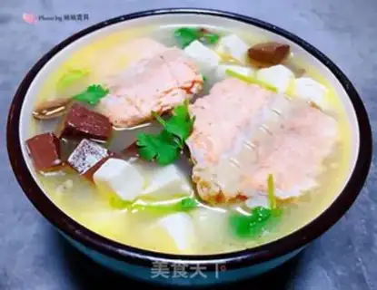 Make Double tofu salmon soup step 10